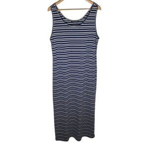 Dorothy Perkins Women’s 14 (UK18) Navy White Stripe Sleeveless Maxi Sundress